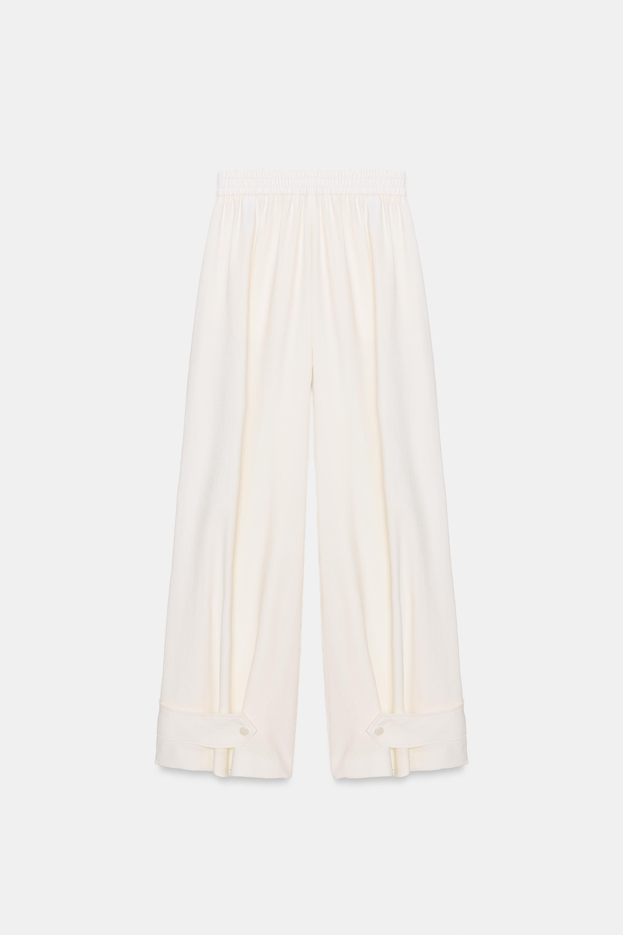 ADJUSTABLE HEM FLOWY PANTS